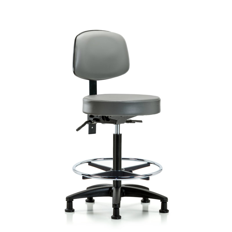 Laia Vinyl Task Chair, Storm, Glides
