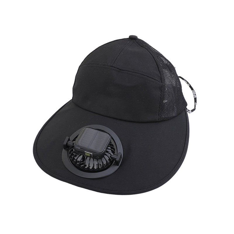 Chapeau de ventilateur solaire Kondieu, Black