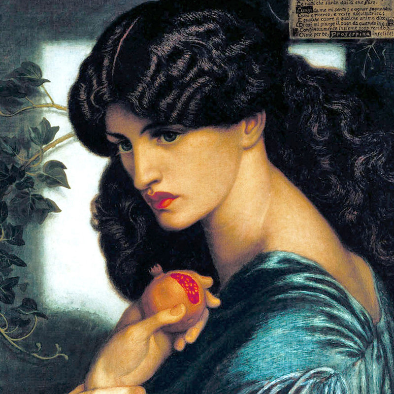 " Proserpine " by Dante Gabriel Rossetti, 26.25" H x 16.25" W