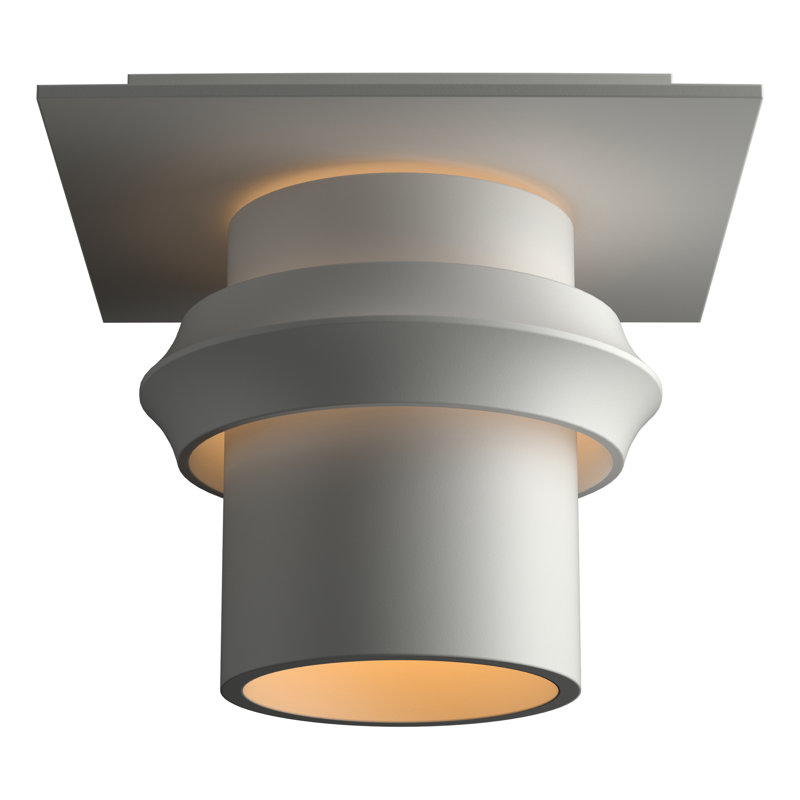 Twilight 1 - Bulb Hardwired Outdoor Semi Flush Mount, 6.8" H x 9" W x 9" D, Coastal White