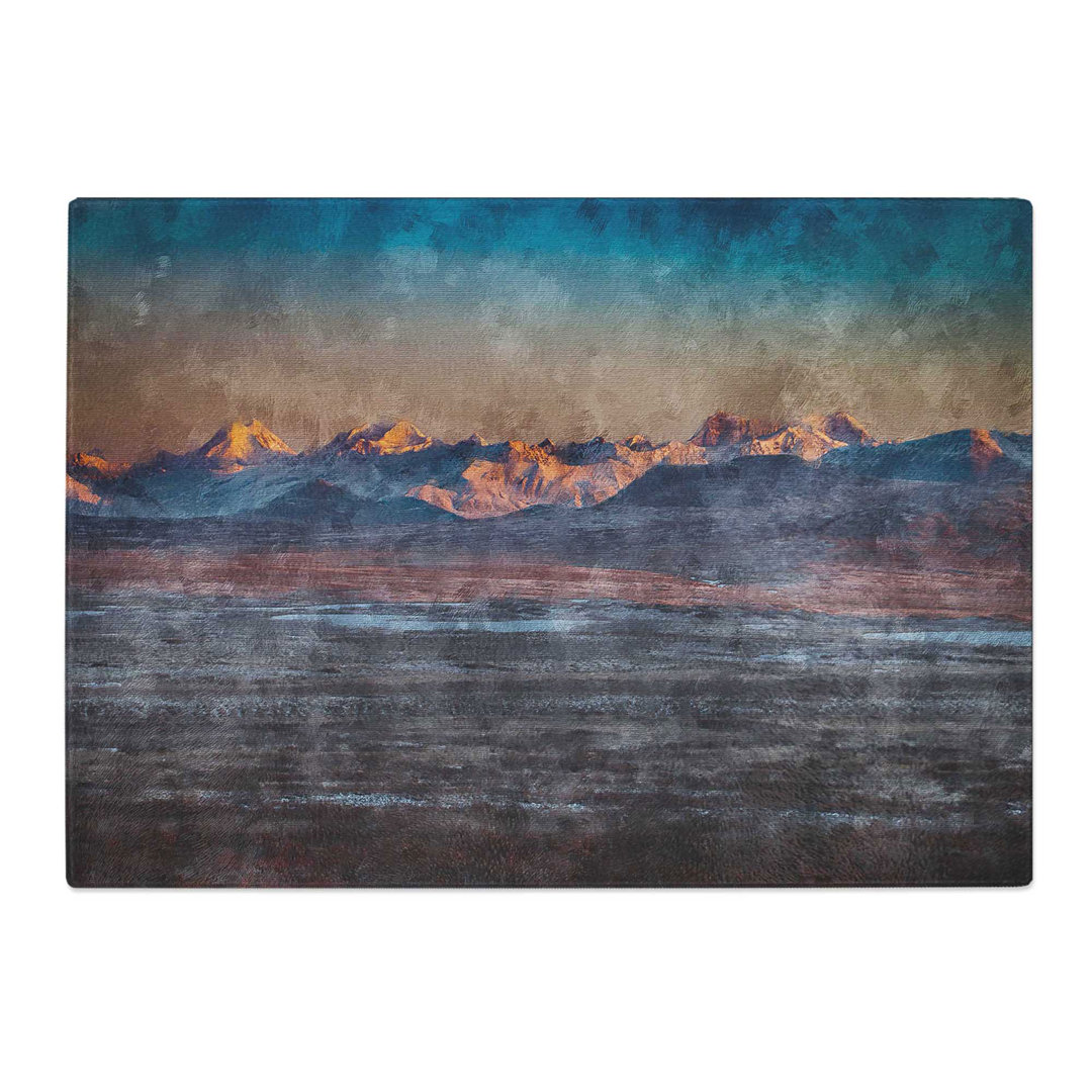 Tempered Glass Alaskan Mountains at Dusk Painting Chopping Board
