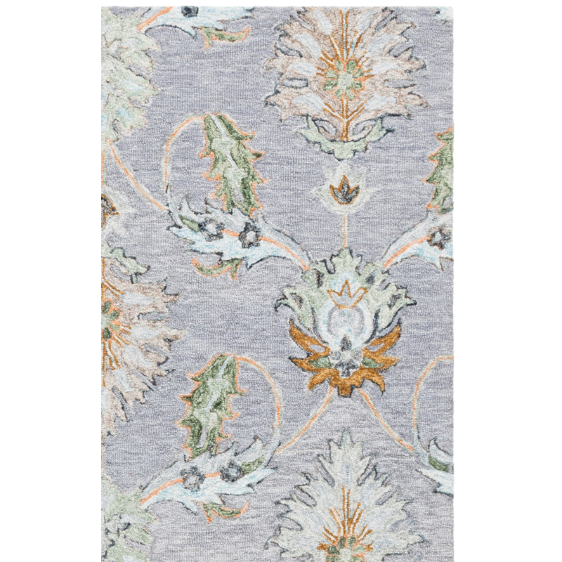Jardin Hand Tufted Wool;Cotton Floral Indoor Rug, 9'-0" X 12'-0" Rectangle