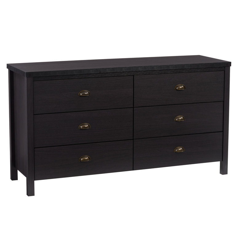 Humberto 6-Drawer 55" W Double Dresser, Black