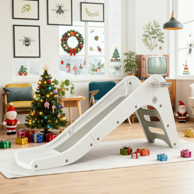 75'' W XL large Extented Freestanding Slide with 1 Play Ball