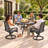 Premium All-Weather Swivel Patio Dining 40-Inch High Back Sling Armchairs (Set of 2) -Dark Gray-97697348