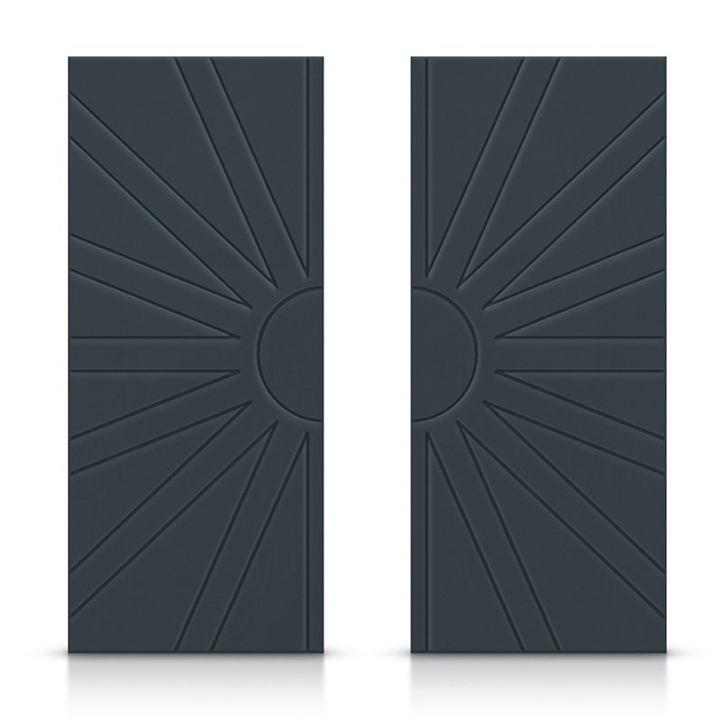 Portes de placard coulissantes à panneaux et en bois, 48 po x 80 po, gris