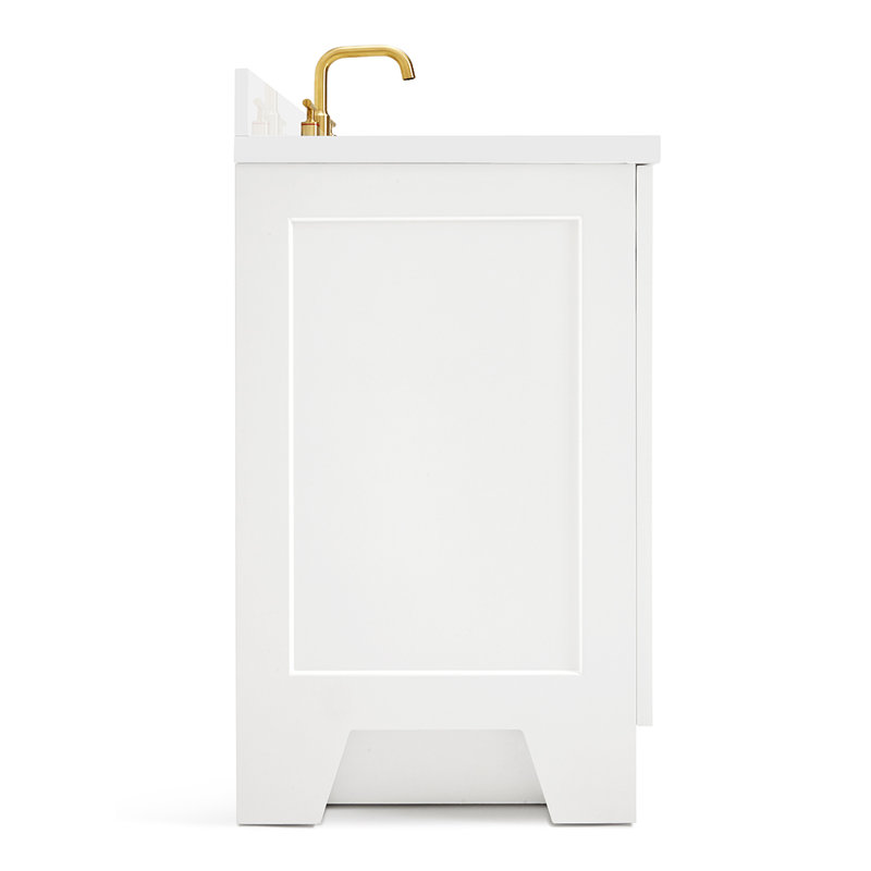 43 IN.  Single Bathroom Vanity, White, Rectangular, Left 