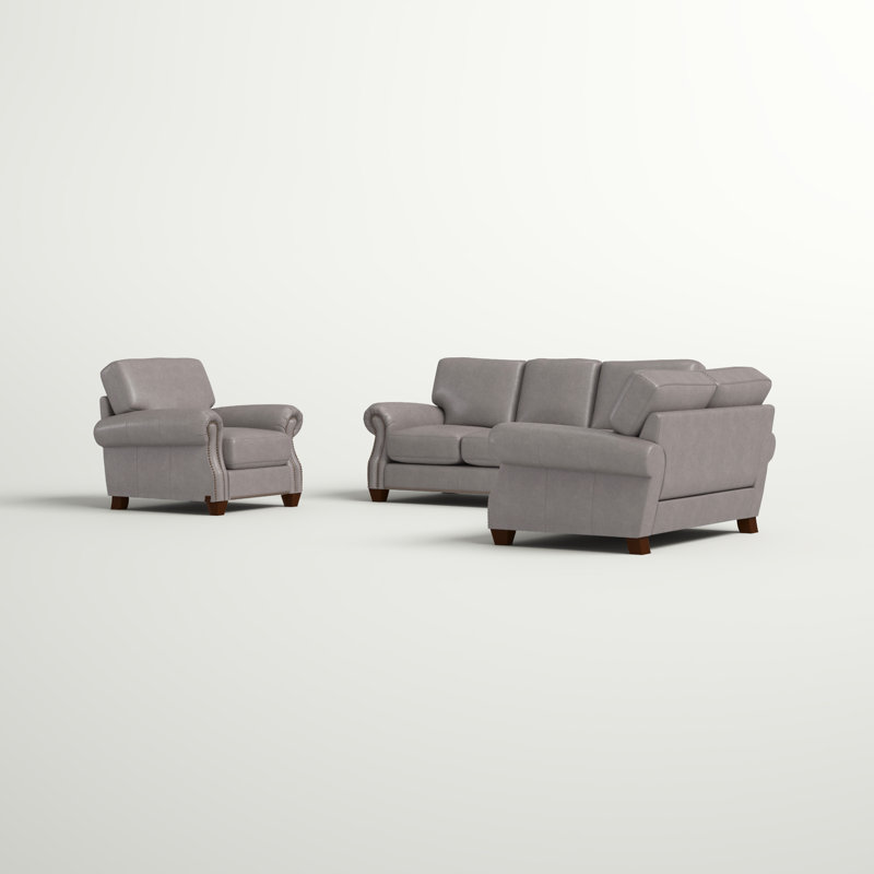 Ensemble de salon en cuir véritable Cianciolo
