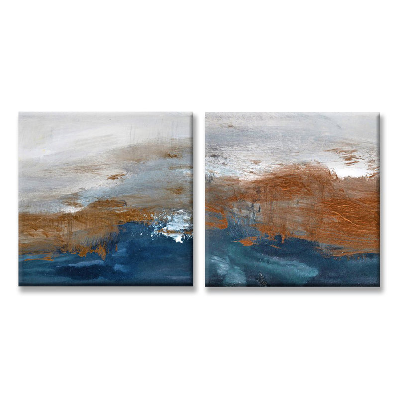 " Copperelle/Copperize " by Karen Moehr 2 - Pieces, 12" H x 24" W