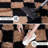 Black and camel-colored checkered area rug for indoor use, suitable for living rooms, bedrooms, and children's rooms.-1019347555-1019347578
