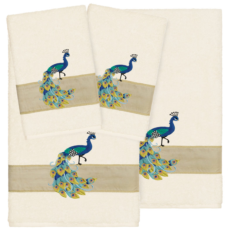 Ensemble de serviettes 4 pièces PENELOPE, Crème, 4