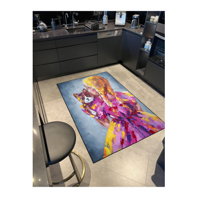 Tapis rose lavable à la machine