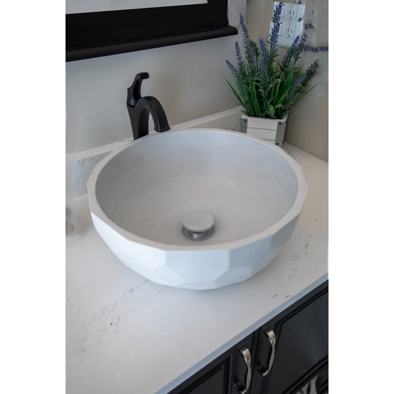 Lavabo de salle de bain vasque circulaire, Gris terre clair