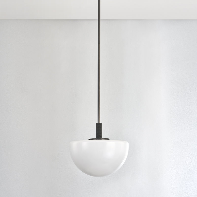 LETHBRIDGE 1 LIGHT PENDANT, 15" H x 11" W x 11" D, Aged Brass