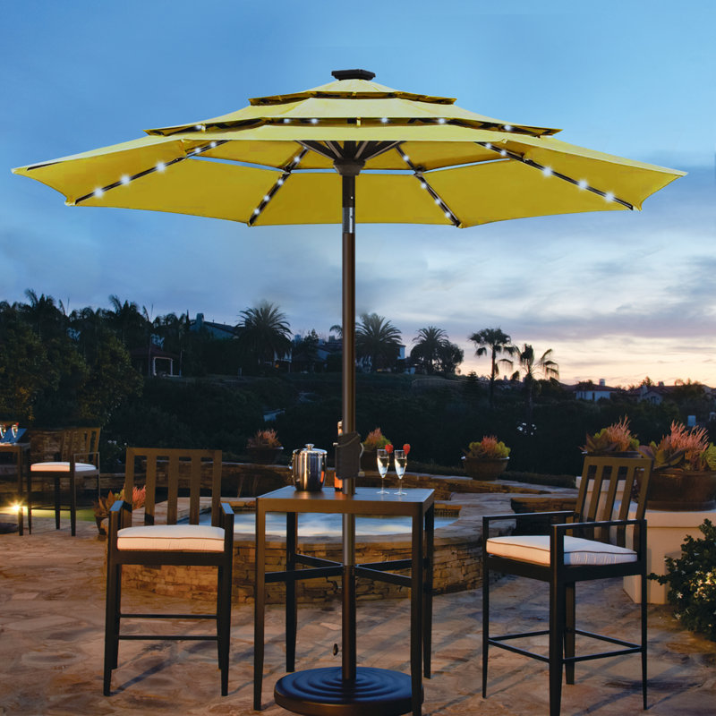 Parasol lumineux 9 pi Keensburg, Jaune