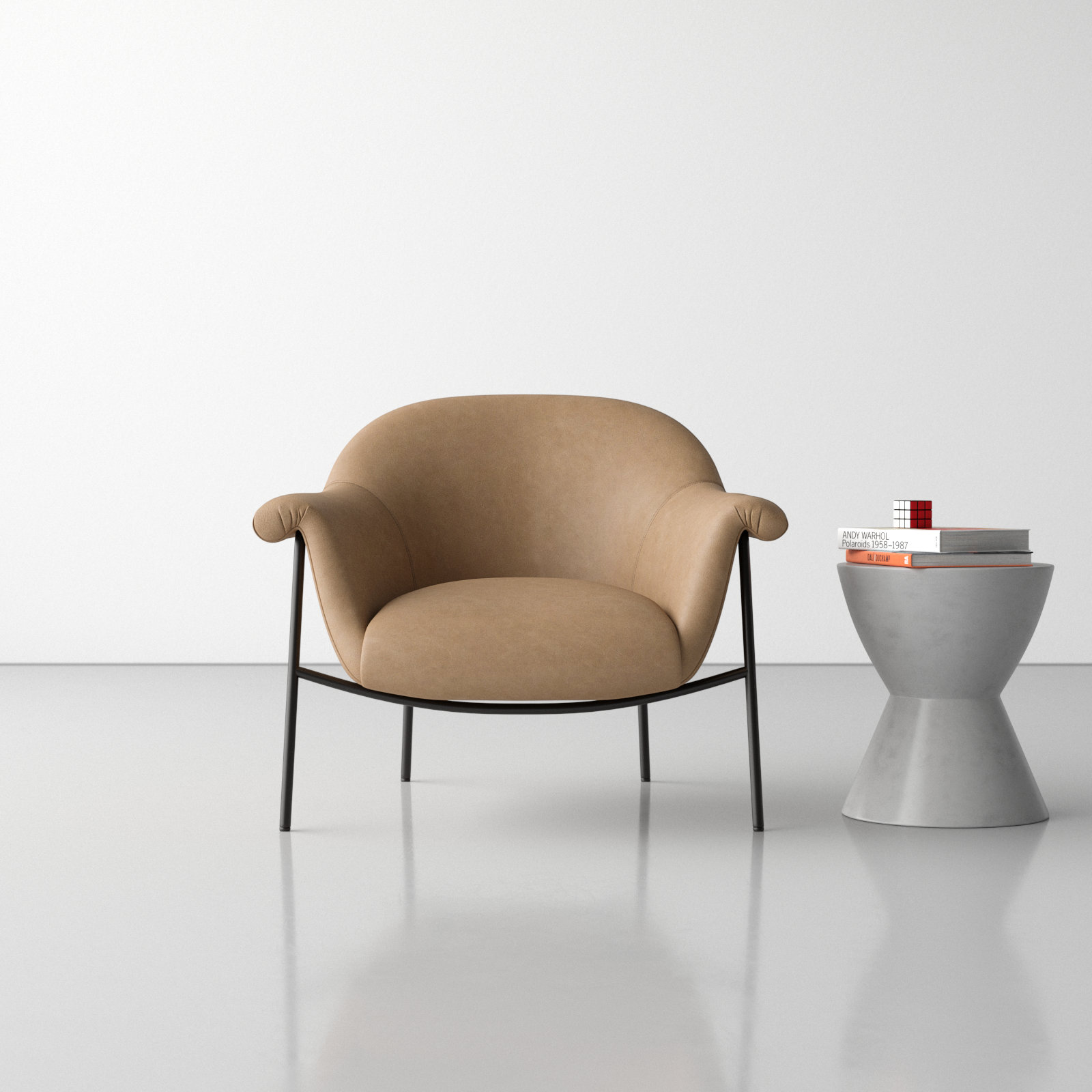 Mythos Pine Armchair, Palermo Nude Genuine Leather