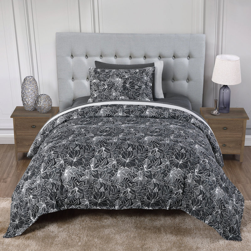 Anne Klein Marlo Cotton 3-Piece Comforter Set, Full Comforter + 2 Standard Shams