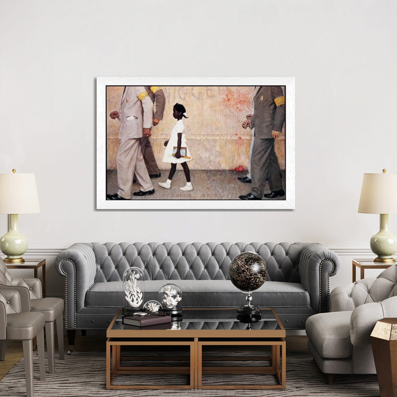 The Problem We All Live With (Ruby Bridges) by Norman Rockwell - Painting on Canvas, White Framed, 101.6 cm H x 66.04 cm W