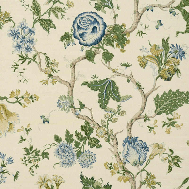 Josephine Sisal Wallpaper, Blue