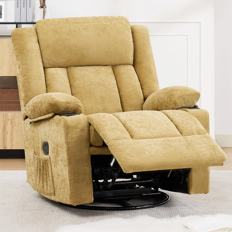 360° Swivel Rocker Recliner For Adults, Rocking Chair With Cup Holder, Manual Recliner Chair,Glider Recliner,For Living Room,Nursery ,Bedroom