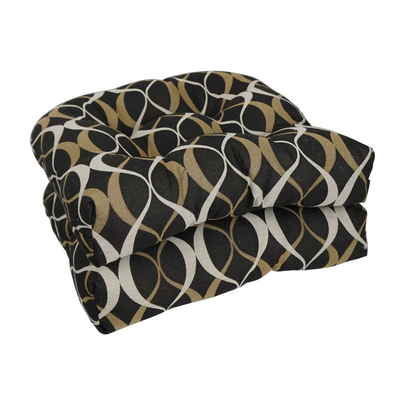 Outdoor 5'' Seat Cushion, Black/Gold