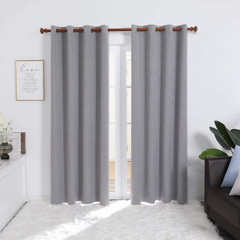 Riey Blackout Curtain Panel Pair, 52" W x 90" L, Gray