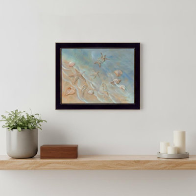 Seashore Star, impression murale encadrée noire