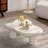 39.5" Modern Free Form Irregular Cloud Shaped White Coffee Table With 3 Legs For Living Room&Bedroom -156374143