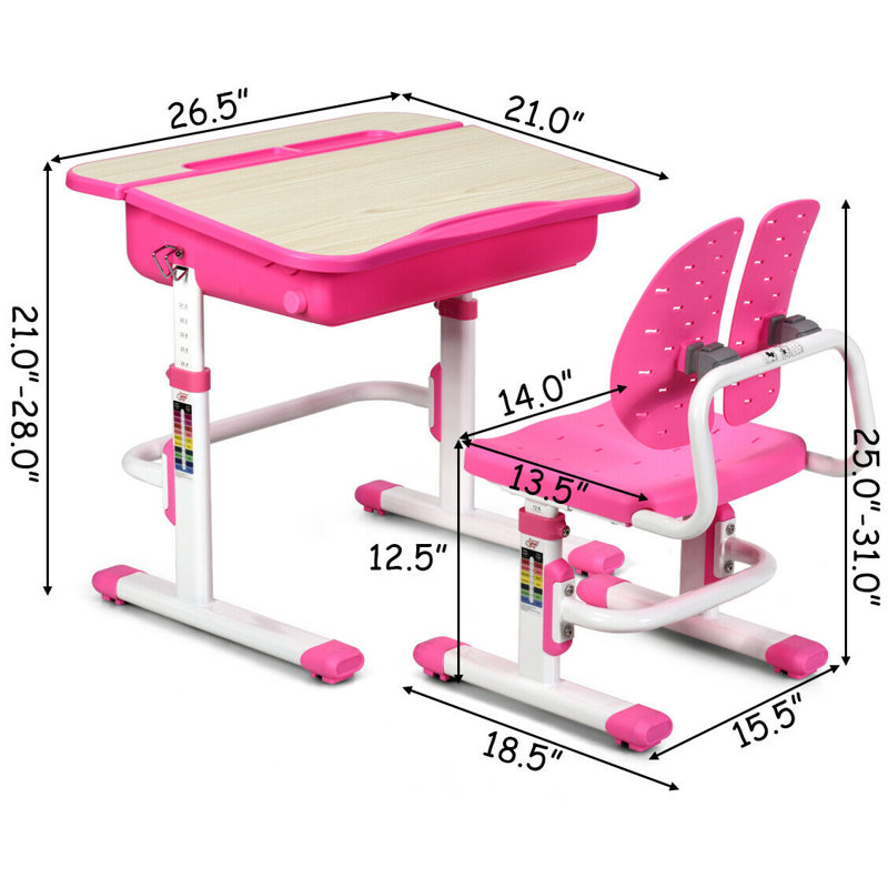 Ensemble de bureau d'art 26,5 po Oleary, Rose