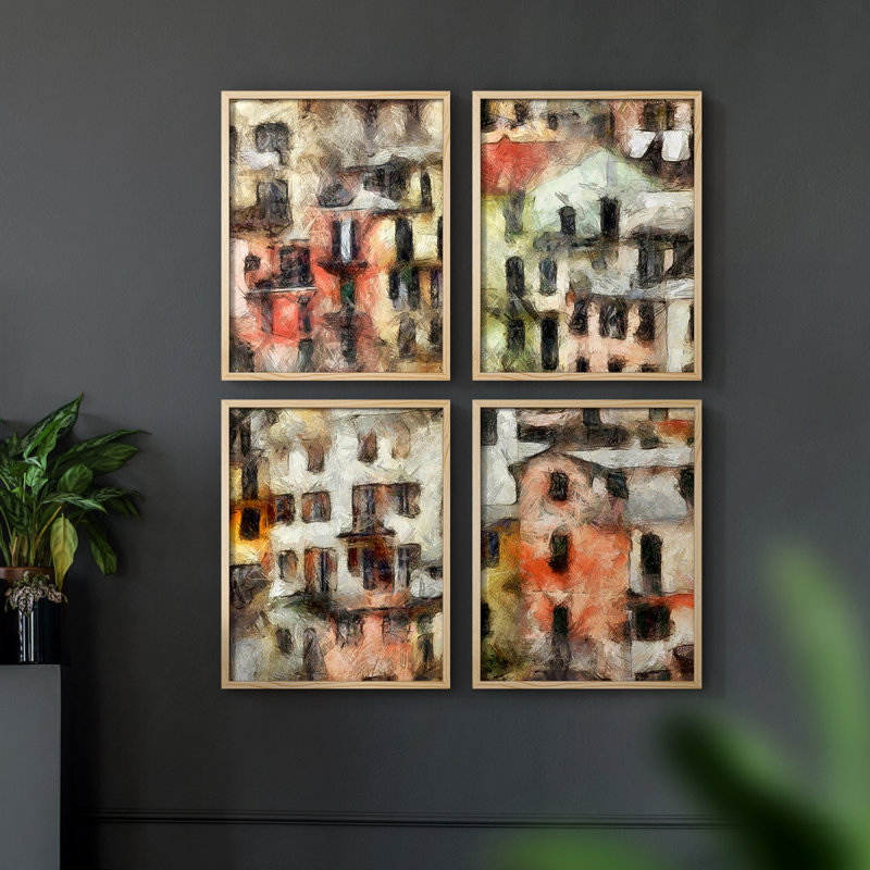 «Liminal Space II», ensemble de 4 encadrés, Naturel, H 14 po x l 44 po