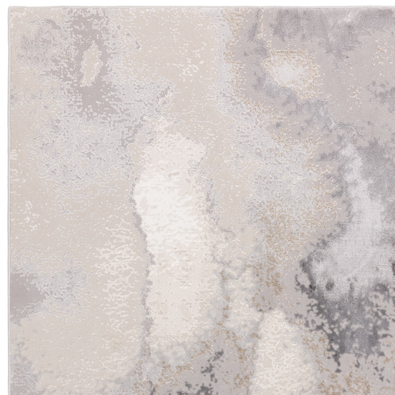 Caydren Grey/Beige/Cream Area Rug, Rectangle 80 x 150cm