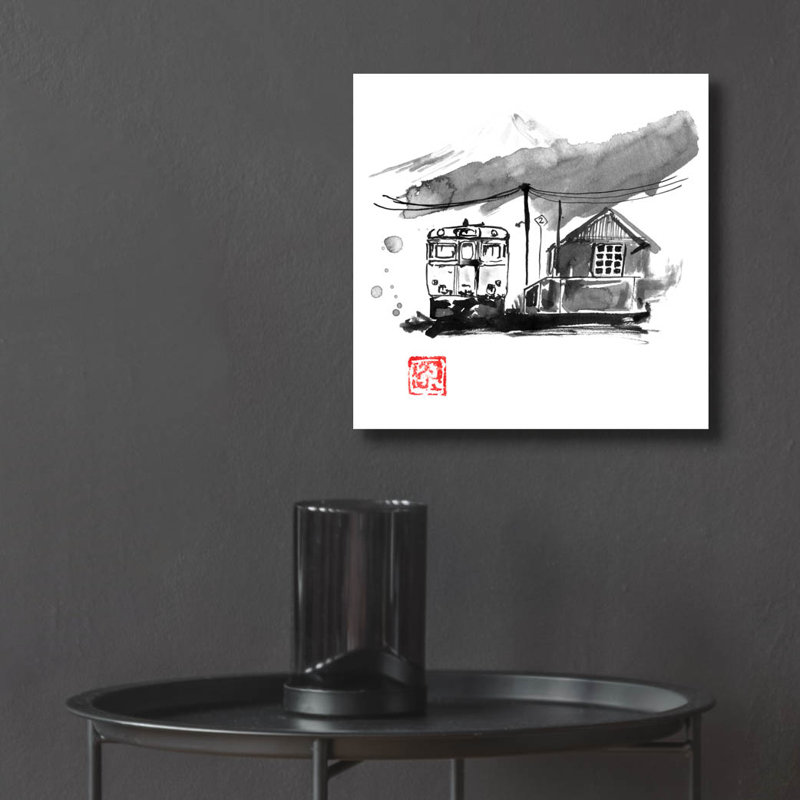 Latitude Run® «Train Station» par Pechane, art mural en verre acrylique, ACR-39494, H 12 po x l 12 po x P 0,13 po