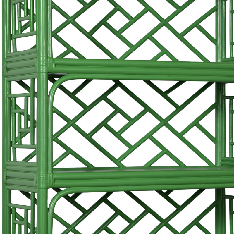 Chippendale 69"H x 35.5"W Etagere Bookcase, Bright Green