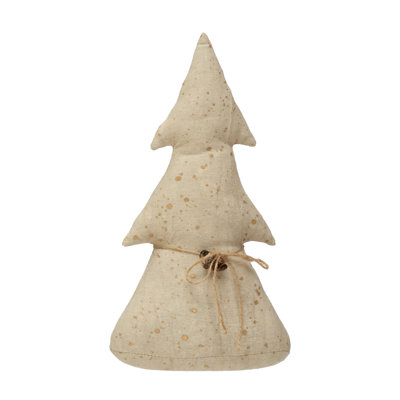 Antiqued Canvas Tree With Bells With Natural Colour