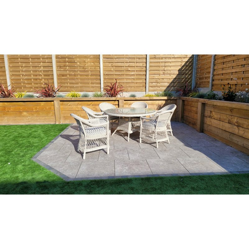 Charda 6 - Person Wicker Patio Dining Set with Round Table , Cushions Included
