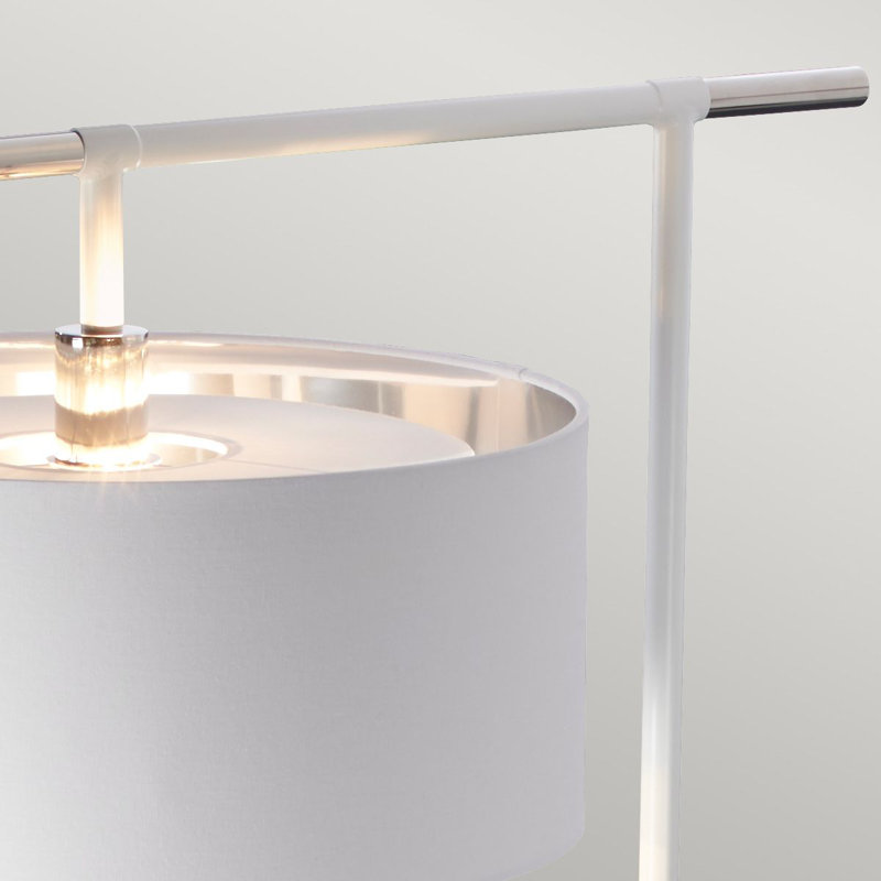 Santistevan 161.6cm Task Floor Lamp, White/Polished nickel