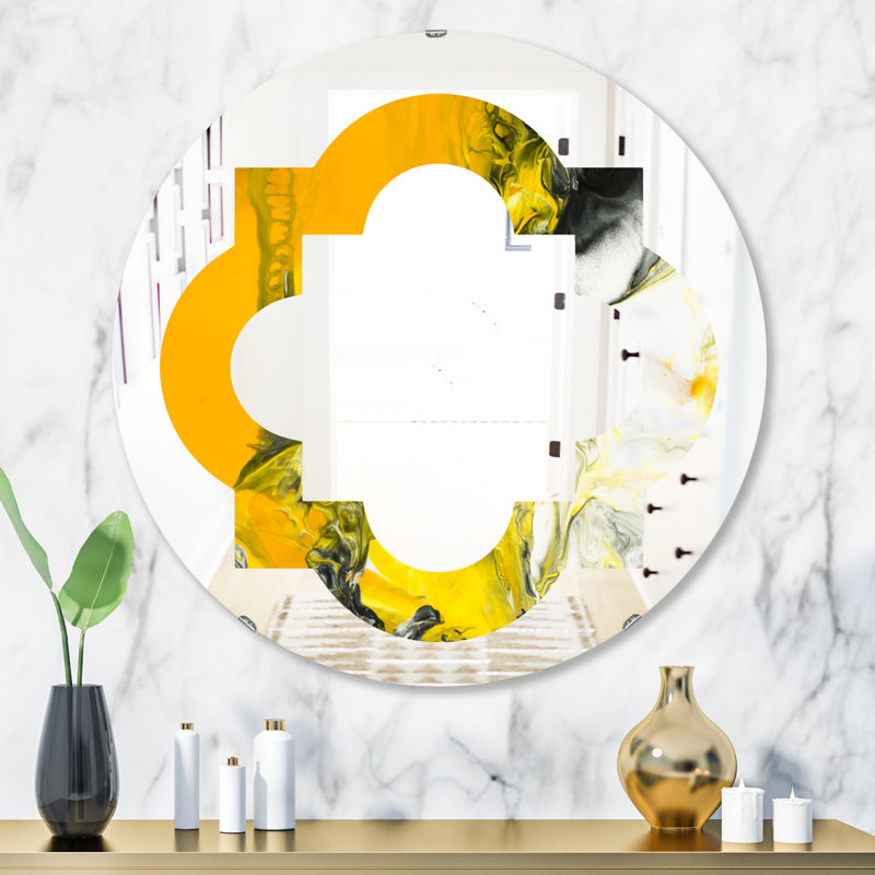 Miroir mural quadrilobe éclectique sans cadre Quatrefoil, H 31,5 po x l po