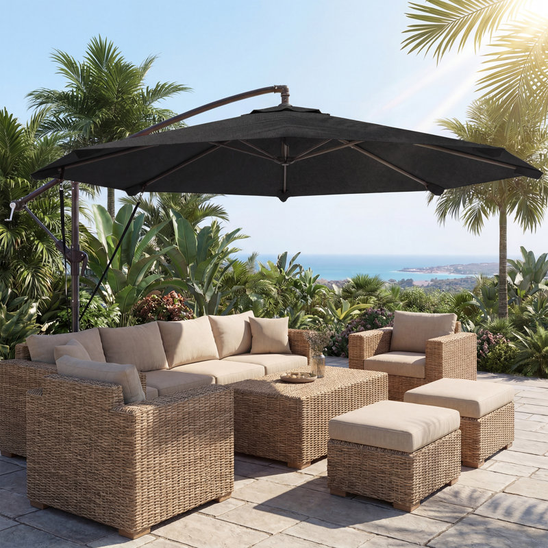295cm Cantilever Parasol, Black