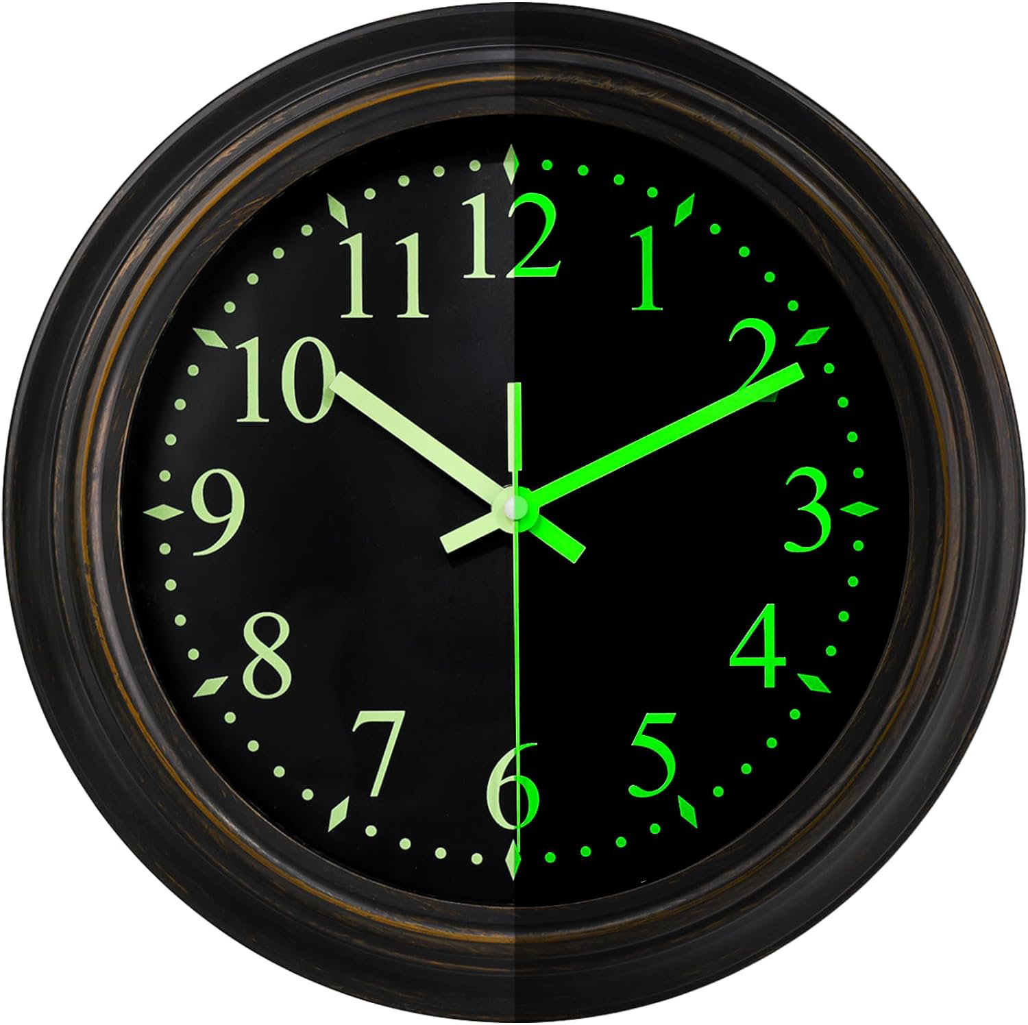 Ebern Designs Night Light Wall Clock Glow In Dark | Wayfair