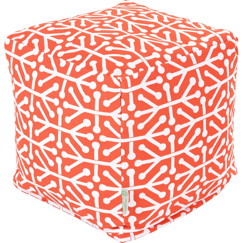 Repose-pieds d'extérieur avec coussin Nerys, Orange
