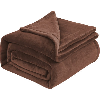 Aspire Homeware Ultra-Soft Hotel Quality Reversible Plain Weave Fleece Throw Blanket