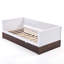 Lit de jour simple avec couchette - Structure de canapé-lit en bois massif, capacité de 350 lb, roues verrouillables, multifonctionnel pour le salon, la chambre à coucher et la chambre d'amis