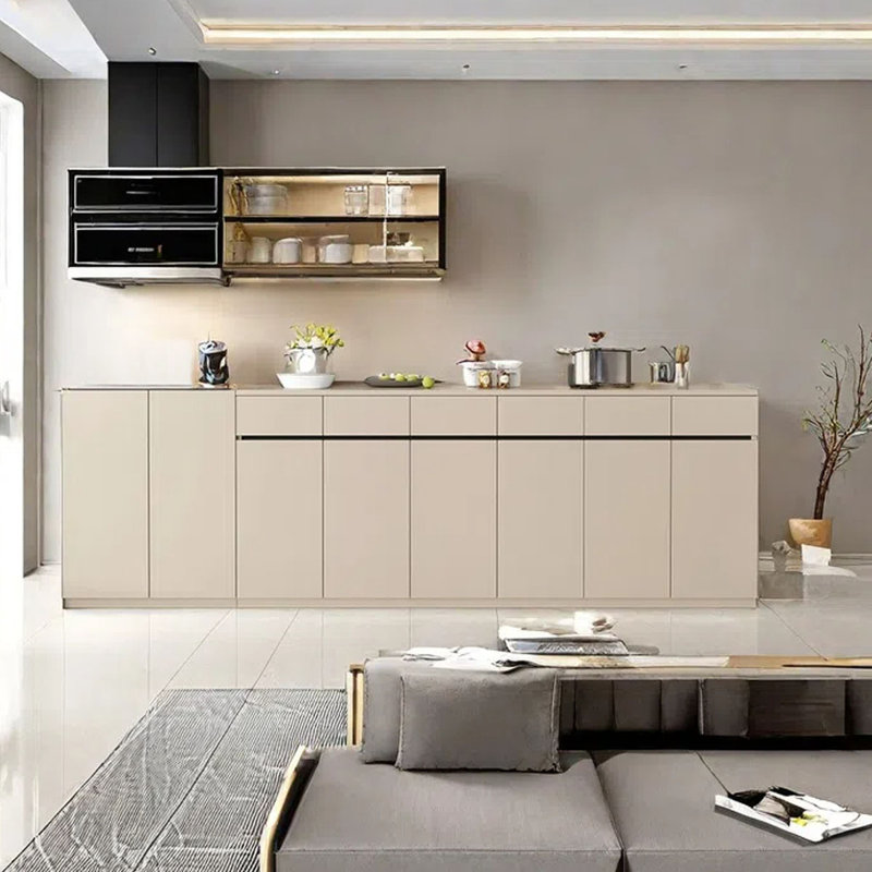 Large Rectangular Modern Cabinet, Versatile Buffet Sideboard and Storage Cabinet, Beige
