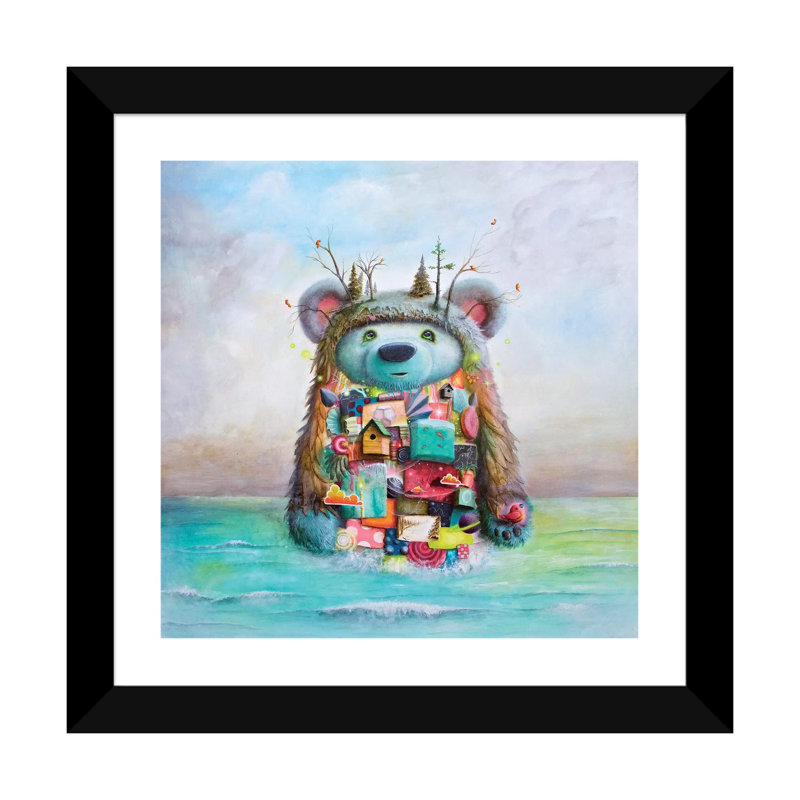 «The Adventure» par Scott Mills - impression d'art graphique, H 24 po x l 24 po x p 1 po, Papier encadré noir, Blanc