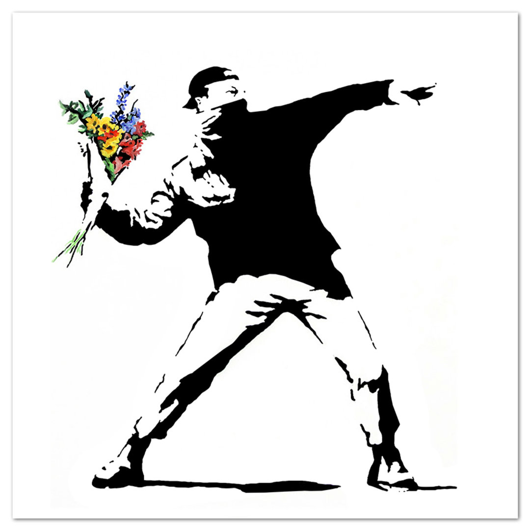 Acrylbild Lanciatore di Fiori von Banksy