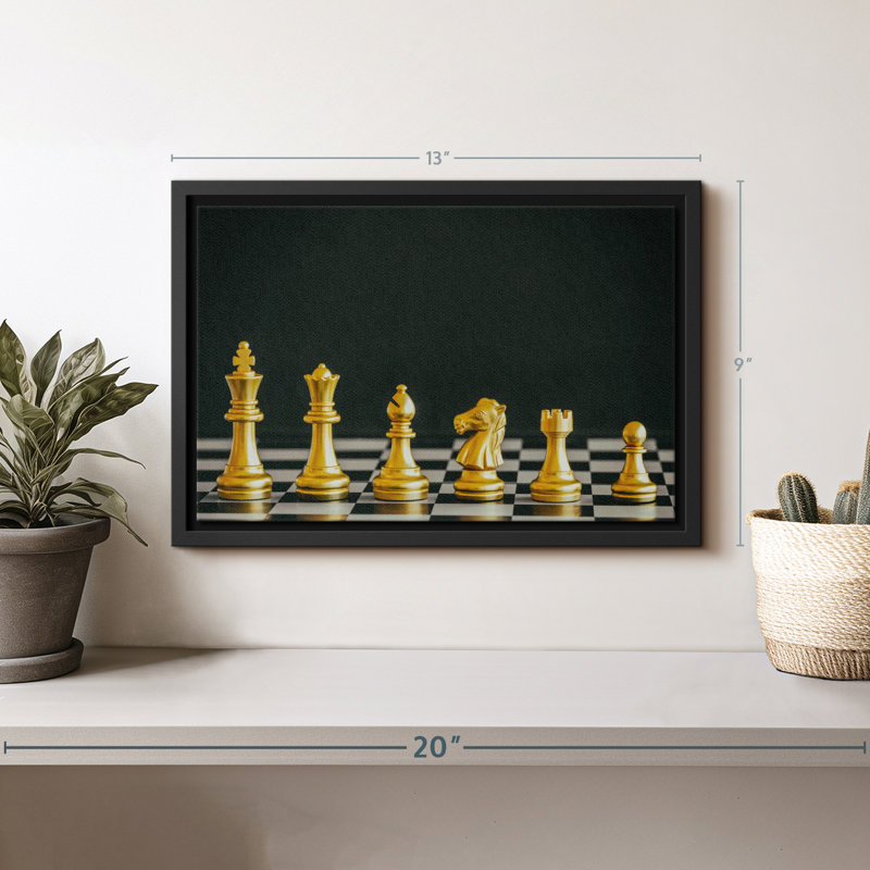 «Golden Chess P pièces Wall Art», H 9 po x l 13 po
