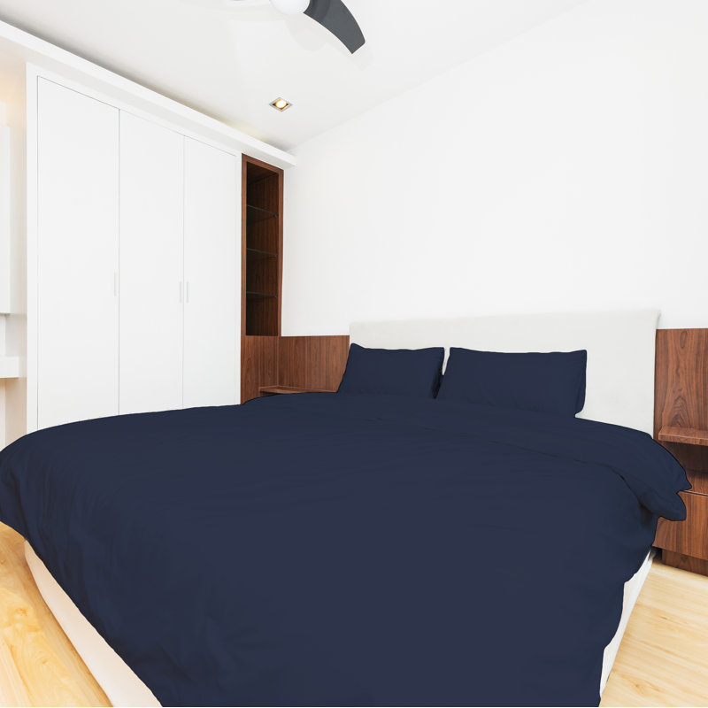 Microfiber Sheet Set, King Sheet Set + Fitted Sheet + 2 Pillowcases, Navy