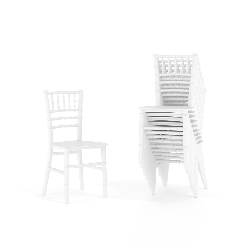 Elegant Kids White Resin Chiavari Event Chair Set