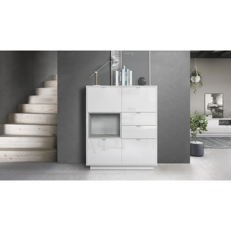 Highboard Mcclung, Concrete-coloured, Yes