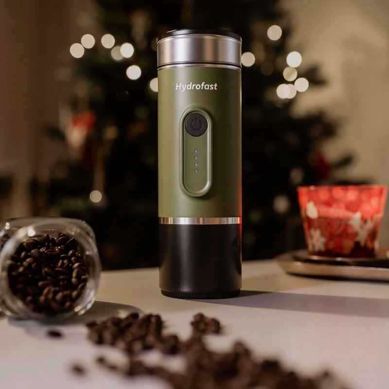 Travel 7800mAh Portable Espresso Coffee Machine, 15 Bar Pressure Self-Heating Coffee Maker,2-in-1 Ground Coffee & Capsule Coffee Machine with Power Bank Function for Outdoor Home Camping Office Use